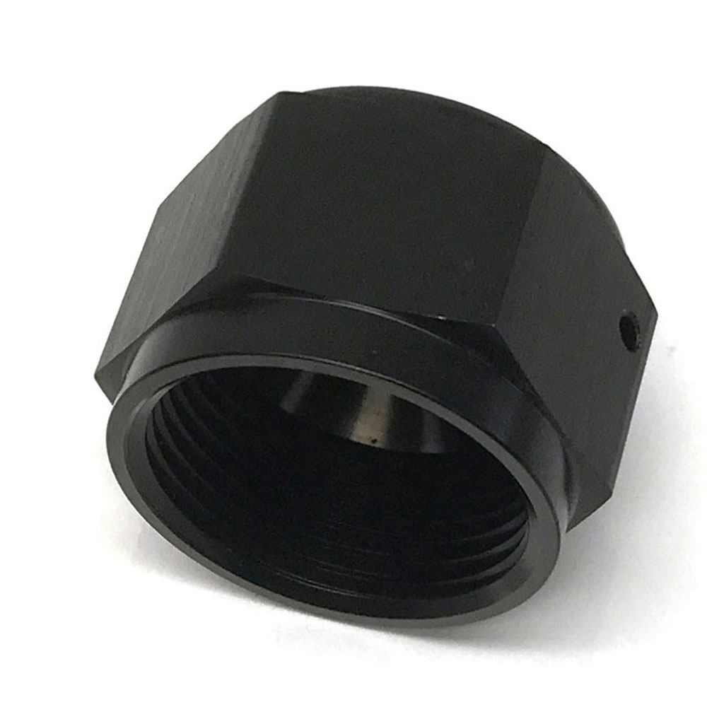 Renegade Racing Components AN Fitting 61629-2; AN Flare Cap Black -16AN Female Straight Hex Head 
