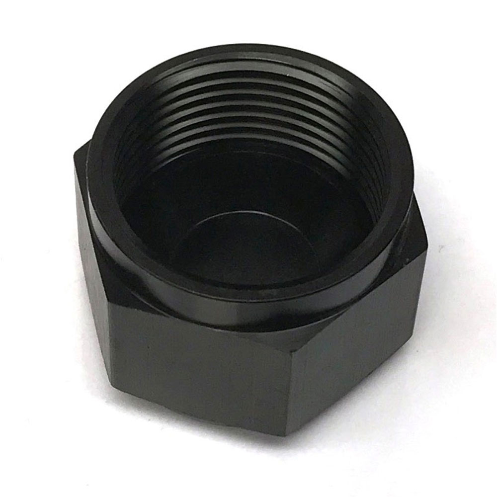 Renegade Racing Components AN Fitting 61629-2; AN Flare Cap Black -16AN Female Straight Hex Head 