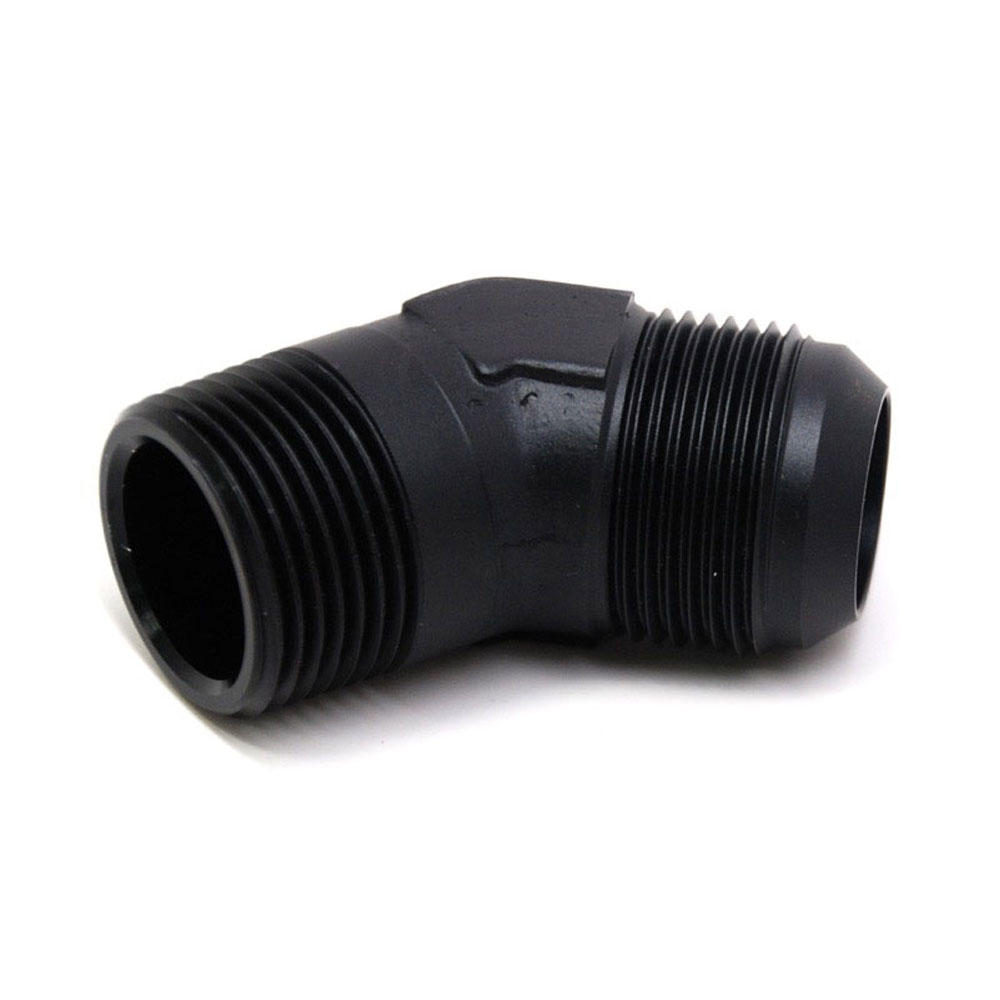 Renegade Racing Components AN Fitting 61673-2; AN to NPT Adapter Black -16AN Male 45 deg. 1 in. NPT Male 