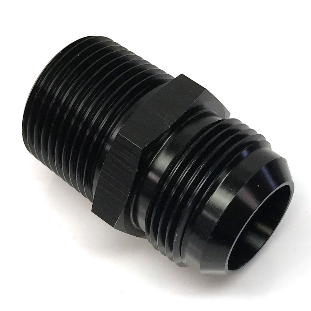 Renegade Racing Components AN Fitting 61696-2; AN to NPT Adapter Black -16AN Male Straight 1 in. NPT Male 