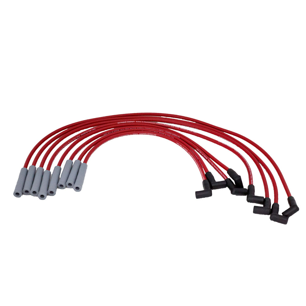 Renegade Spark Plug Wires 61809; Performance 8.5 mm Red Spiral Core Straight HEI/Male for 1974 to 1985 Chevy 454 