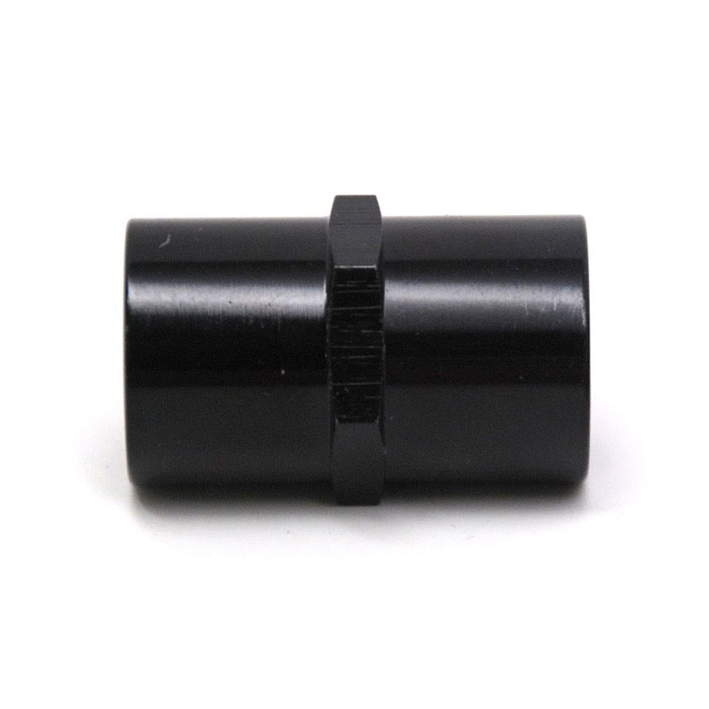 Renegade Racing Components Pipe Fitting 62510-2; NPT to NPT Coupler Black Anodized 1/4 in. NPT Female Straight 1/4 in. NPT Female 