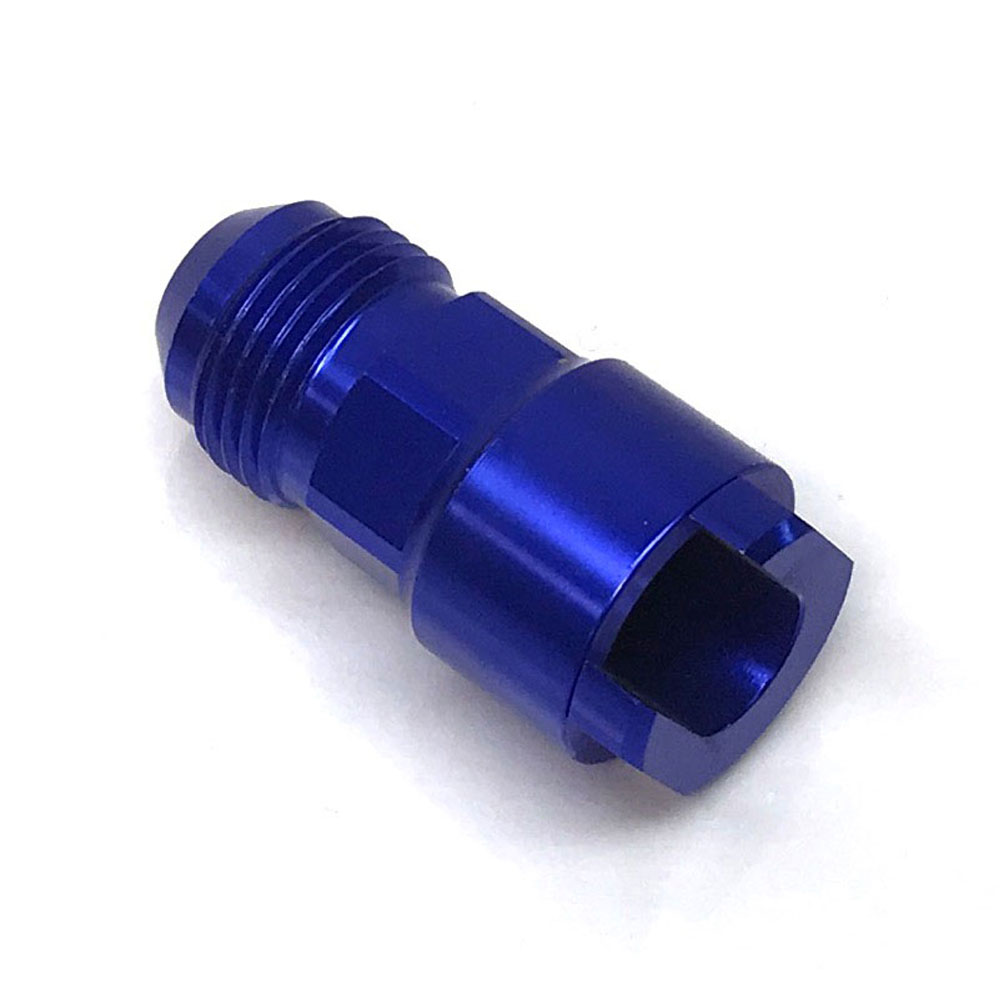 Renegade Racing Components AN Fitting 64400-1; AN to Quick Connect Adapter Blue -08AN Male Straight 3/8 in. SAE Female 