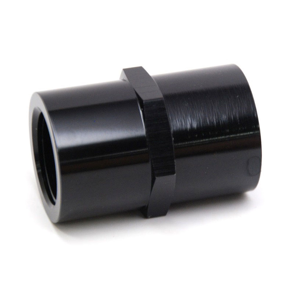 Renegade Racing Components Pipe Fitting 65010-2; NPT to NPT Coupler Black Anodized 1/2 in. NPT Female Straight 1/2 in. NPT Female 