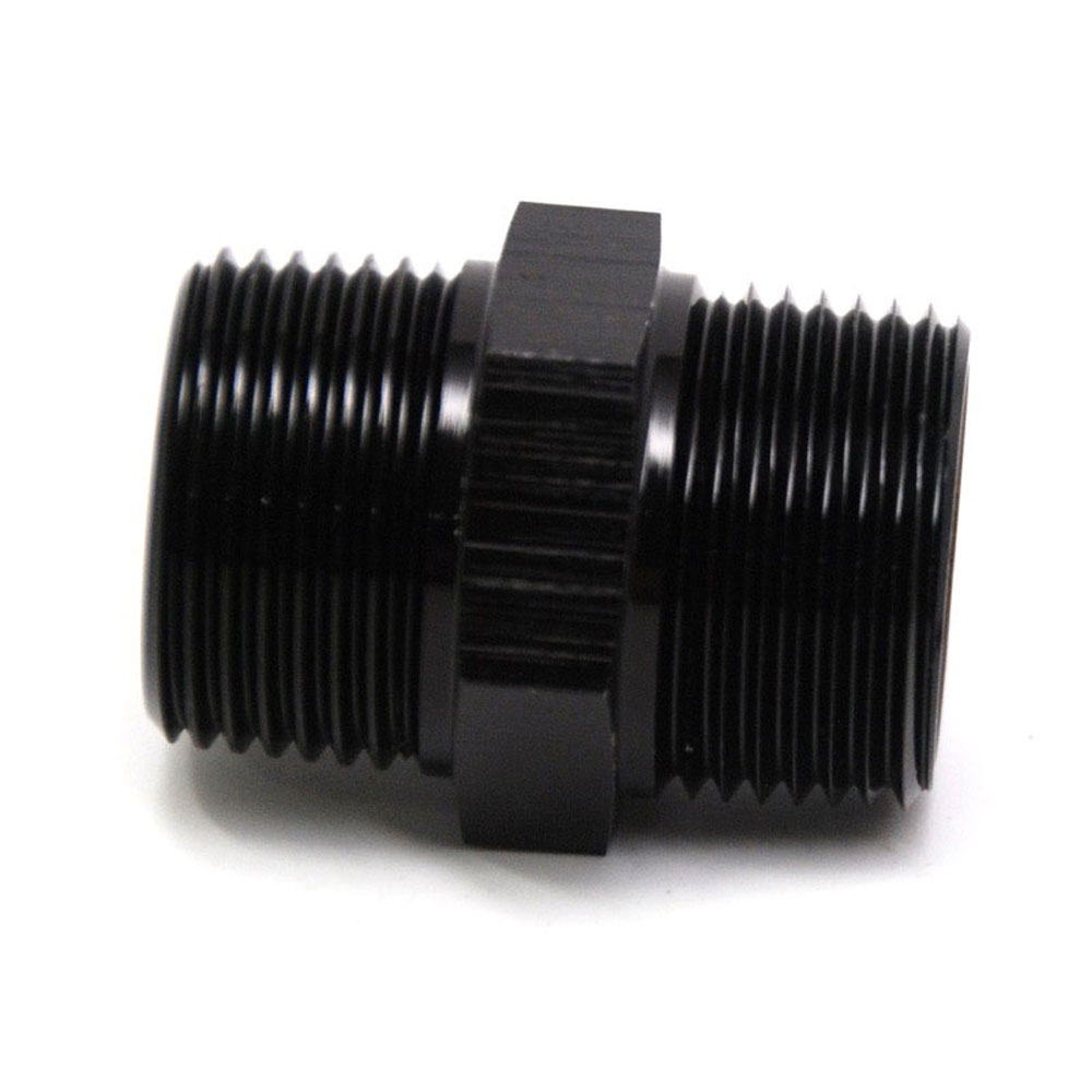 Renegade Racing Components Pipe Fitting 67511-2; NPT to NPT Union Black Anodized 3/4 in. NPT Male Straight 3/4 in. NPT Male 