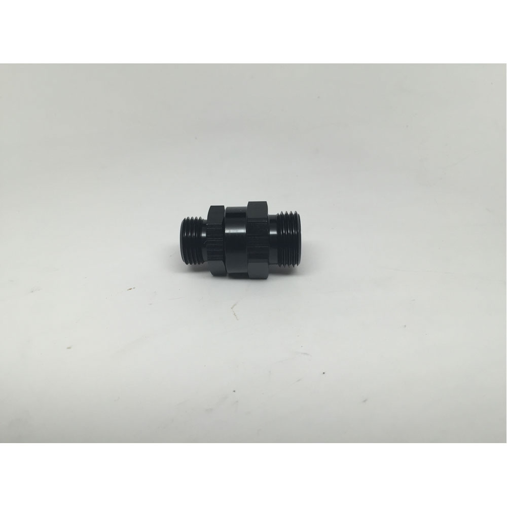 Renegade O-Ring Boss Fitting 68017-2; ORB to ORB Swivel Reducer Black Anodized -10AN ORB Male Straight -08AN ORB Male 