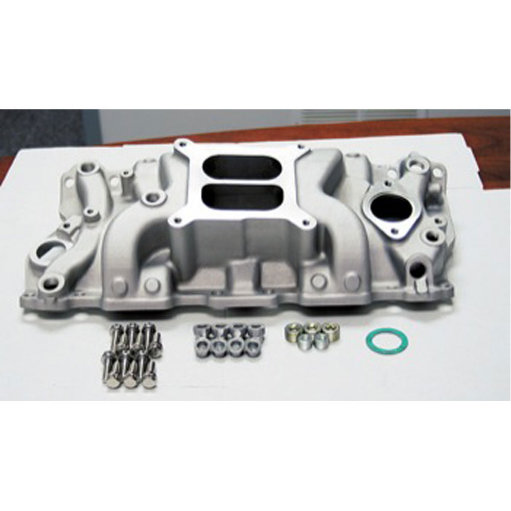 Photo for Renegade Intake Manifold 72011; Street Series Plus Rectangular Dual Plane Idle to 5500 Satin Aluminum for 1957 to 1995 Chevy 262 to 400