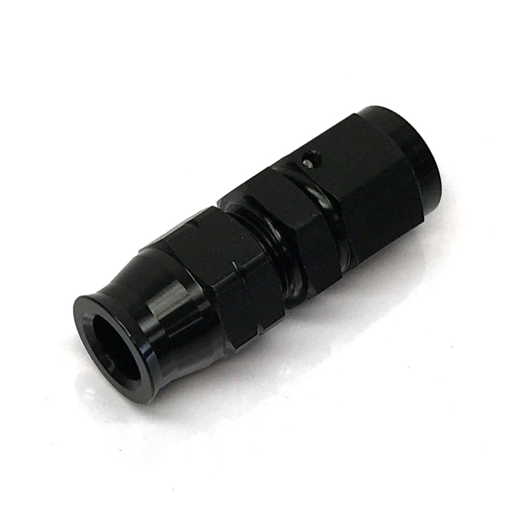 Renegade Racing Components Tube Fitting 730613-2; AN to Hard Line Adapter Black Anodized -06AN Female Straight 3/8 in. Tube 