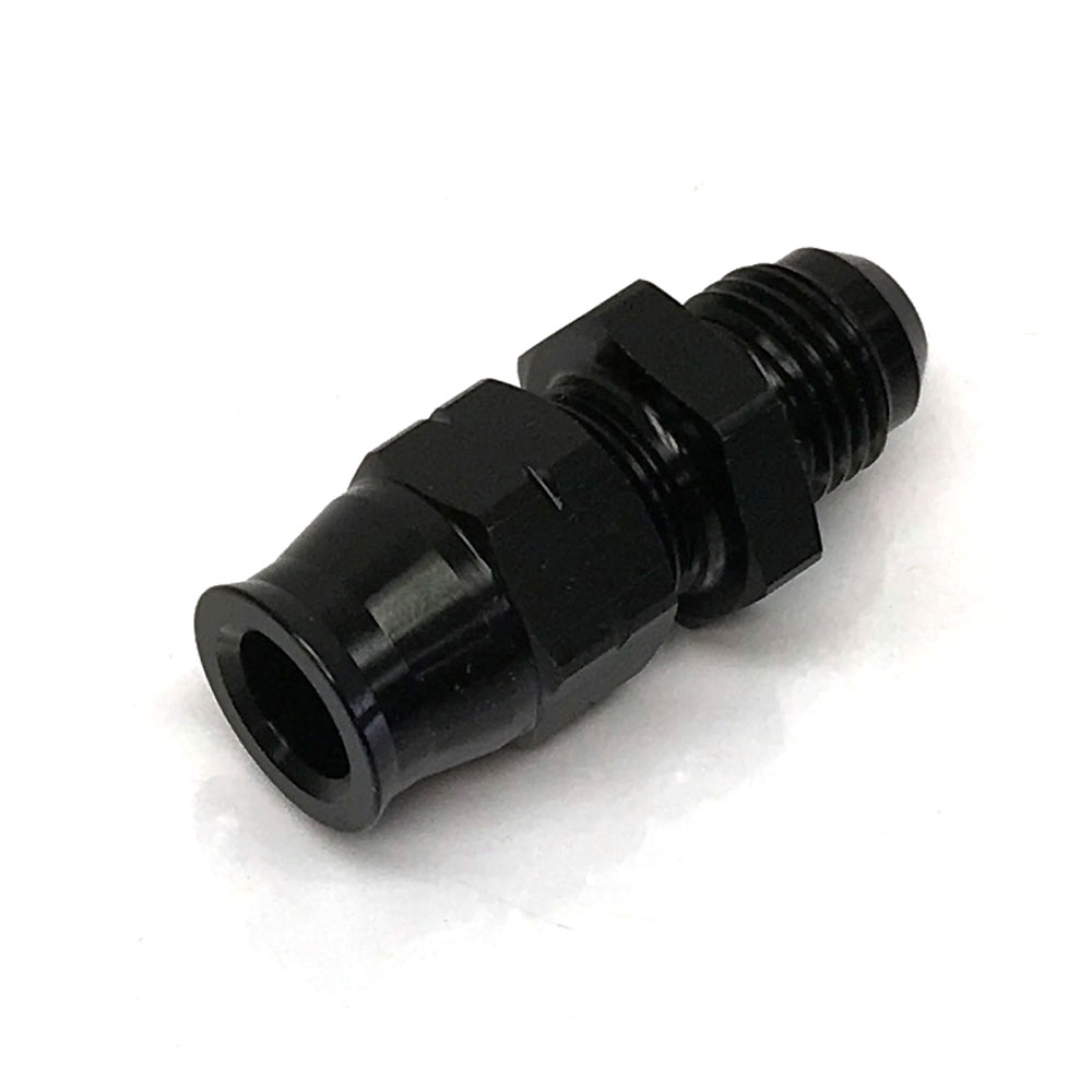 Renegade Racing Components Tube Fitting 730623-2; AN to Hard Line Adapter Black Anodized -06AN Male Straight 3/8 in. Tube 