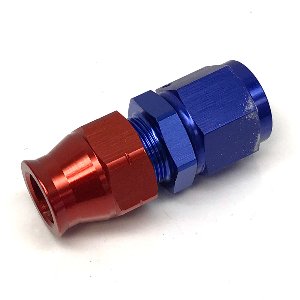 Renegade Tube Fitting 730815-1; AN to Hard Line Adapter Red/Blue Anodized -08AN Female Straight 1/2 in. Tube 