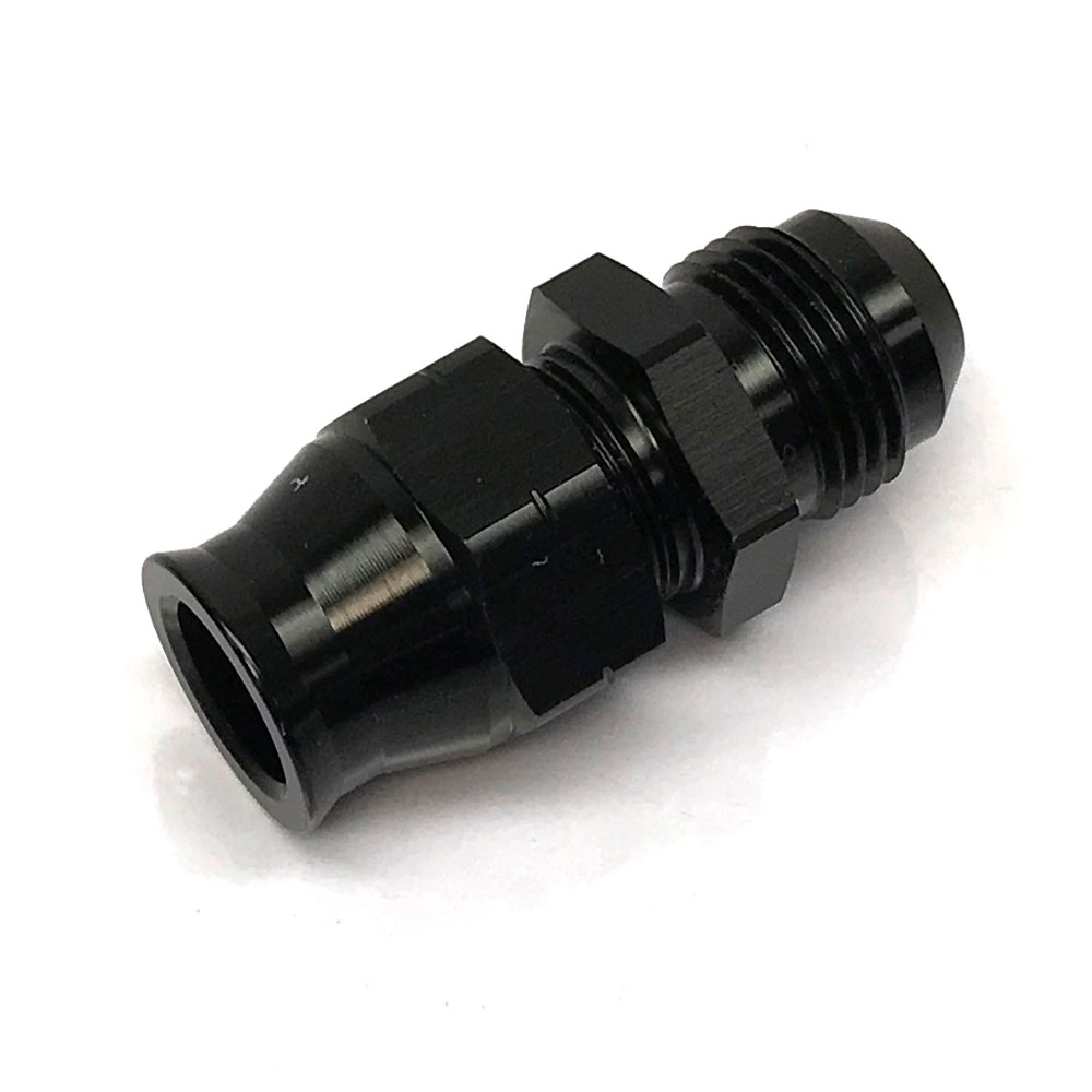 Renegade Racing Components Tube Fitting 730825-2; AN to Hard Line Adapter Black Anodized -08AN Male Straight 1/2 in. Tube 