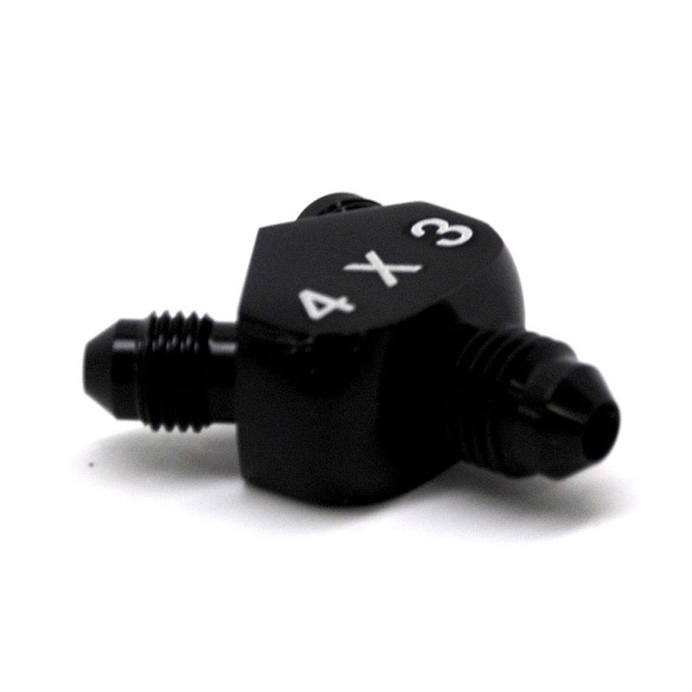 Renegade Racing Components Distribution Blocks 73433-2; AN to AN Y-Block Black -04AN Male Y Fitting -03AN Male -03AN Male 