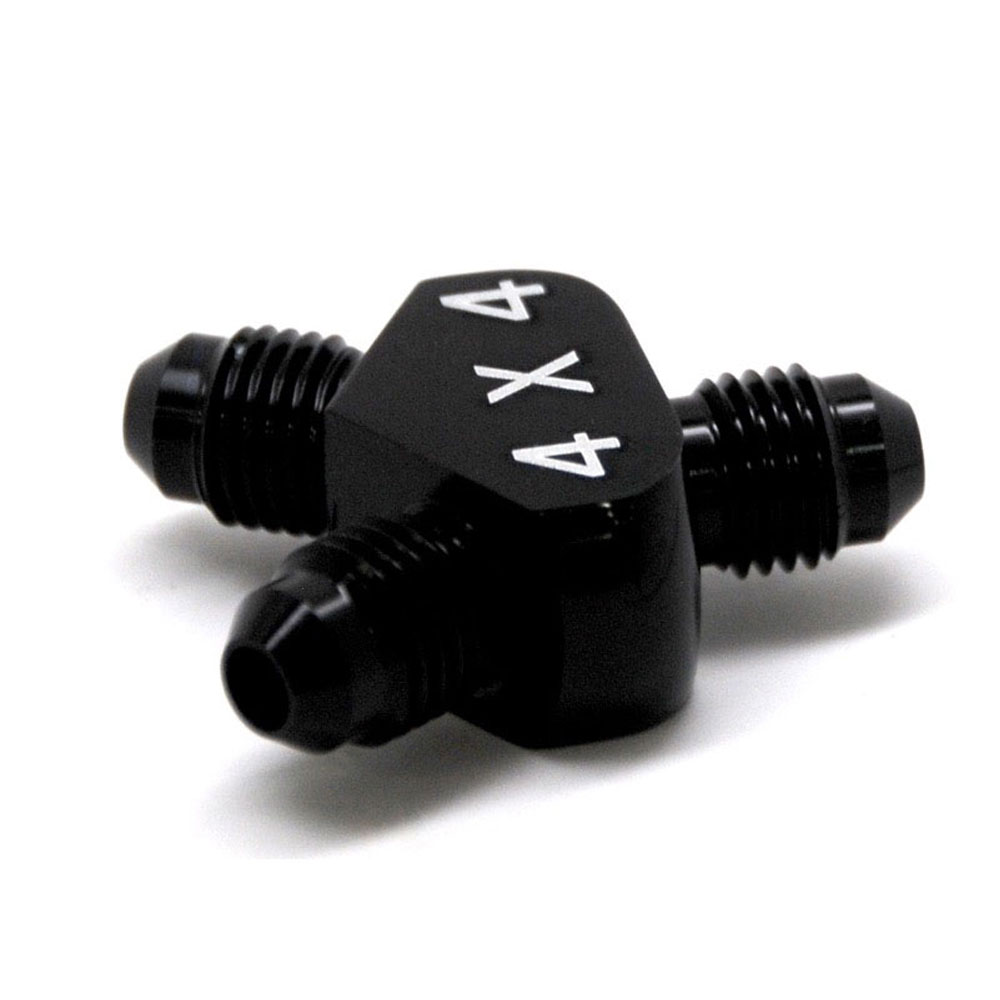 Renegade Racing Components AN Fitting 73444-2; AN to AN Y Block Black -04AN Male Y Fitting -04AN Male -04AN Male 