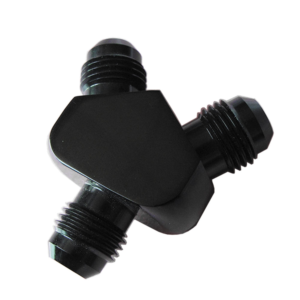 Renegade Distribution Blocks 73606-2; AN to AN Y-Block Black -06AN Male Y Fitting -06AN Male -06AN Male 