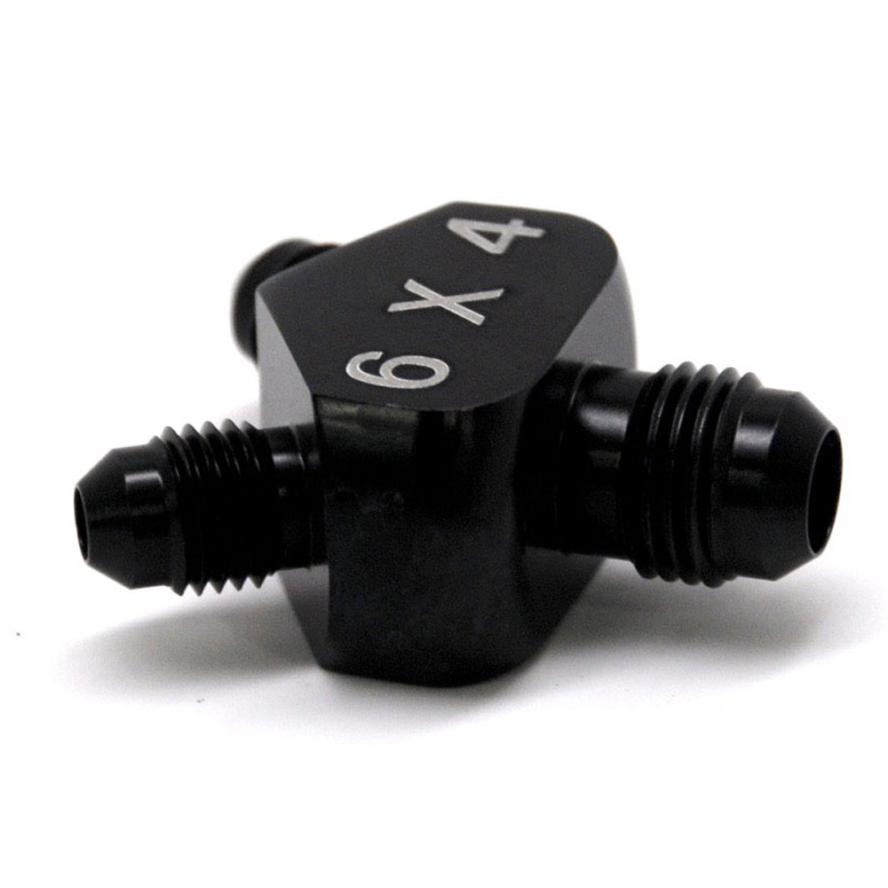 Renegade Racing Components AN Fitting 73644-2; AN to AN Y Block Black -06AN Male Y Fitting -04AN Male -04AN Male 