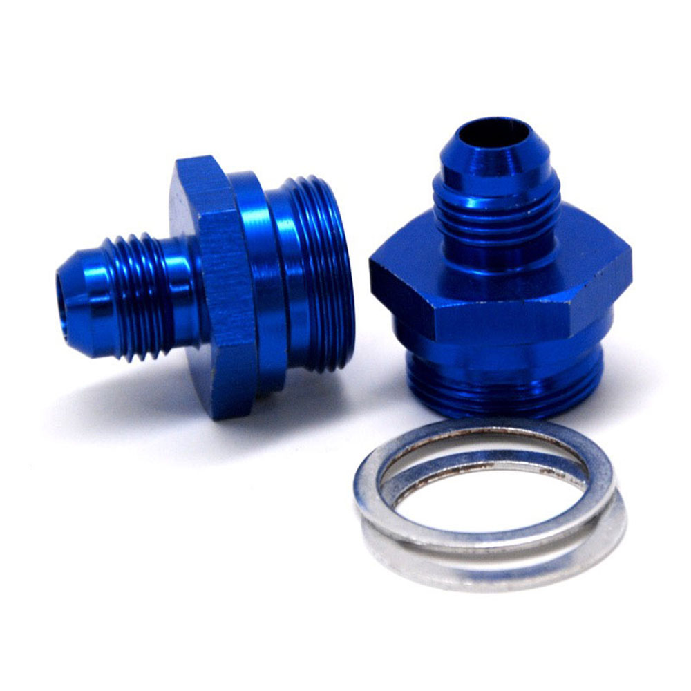 Photo for Renegade Carburetor Fuel Inlet Fitting 74068-1; Carburetor Inlet Adapter Blue Anodized -06AN Male Straight 7/8 in. -20 Male