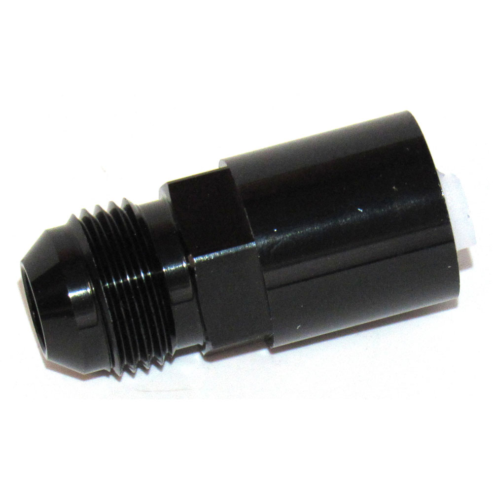 Renegade AN Fitting 74084-2; Quick Connect Fitting AN to Quick Connect Adapter Black 3/8 in. Quick Connect Female Straight -08AN Male 