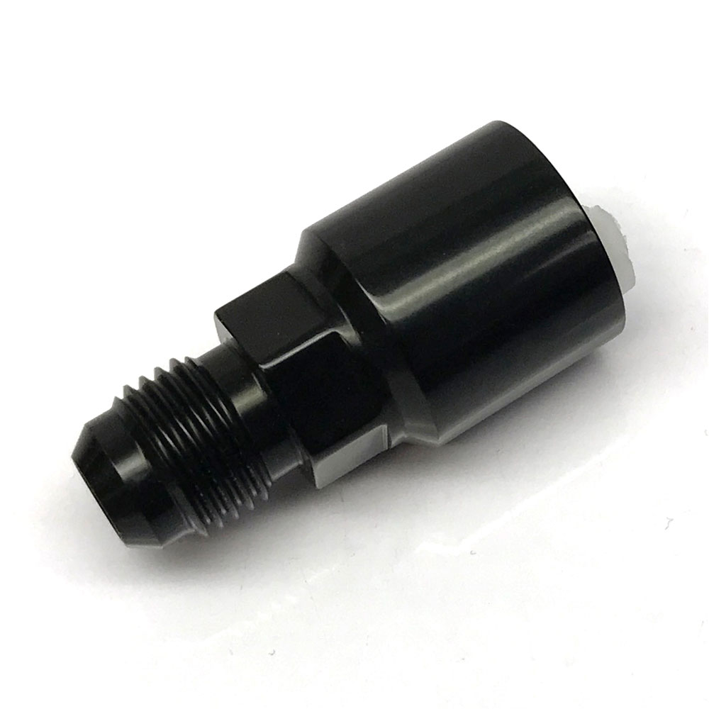 Renegade Racing Components AN Fitting 74085-2; AN to Quick Connect Adapter Black -06AN Male Straight 3/8 in. SAE Female 