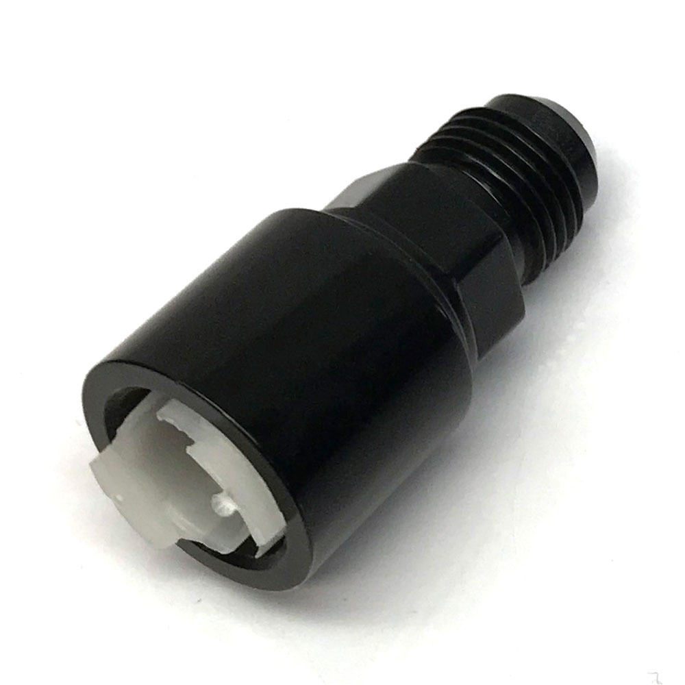 Renegade Racing Components AN Fitting 74085-2; AN to Quick Connect Adapter Black -06AN Male Straight 3/8 in. SAE Female 