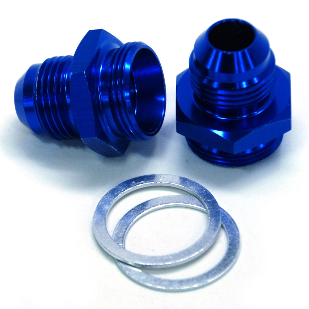 Renegade Carburetor Fuel Inlet Fitting 74087-1; Holley Carburetor Fitting Adapter Blue -08AN Male Straight 7/8 in. -20 Male 