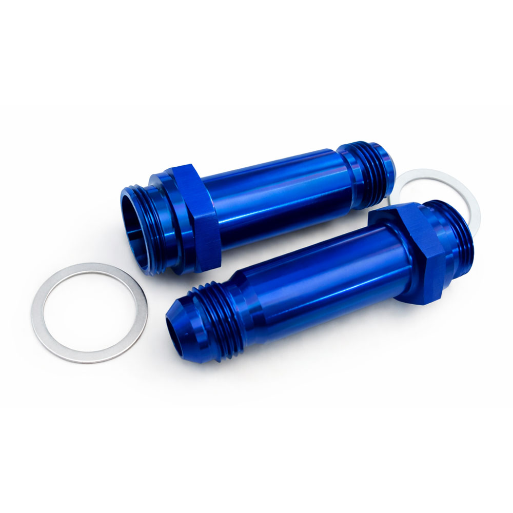 Renegade Carburetor Fuel Inlet Fitting 74087L-1; Holley Carburetor Fitting Adapter Blue 7/8 in. -20 Male Straight -08AN Male 
