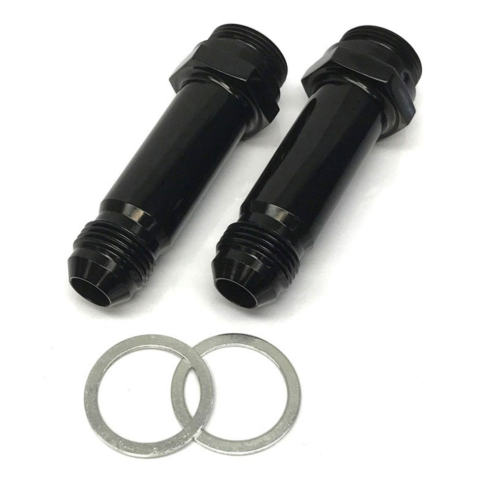Renegade Carburetor Fuel Inlet Fitting 74088-2; Carburetor Inlet Adapter Black -08AN Male Straight 7/8 in. -20 Male 