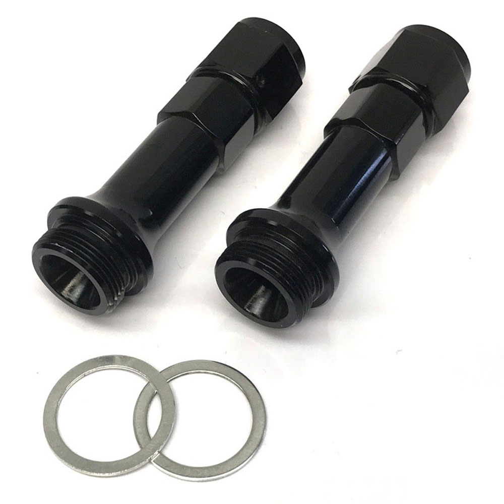 Renegade Carburetor Fuel Inlet Fitting 74875-2; Carburetor Inlet Adapter Black Anodized -08AN Female Straight 7/8 in. -20 Male 