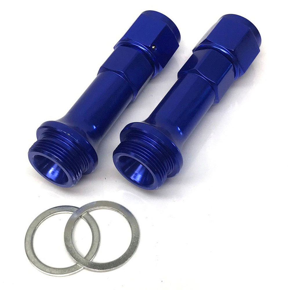 Renegade Carburetor Fuel Inlet Fitting 74875-6; Carburetor Inlet Adapter Blue Anodized -08AN Female Straight 7/8 in. -20 