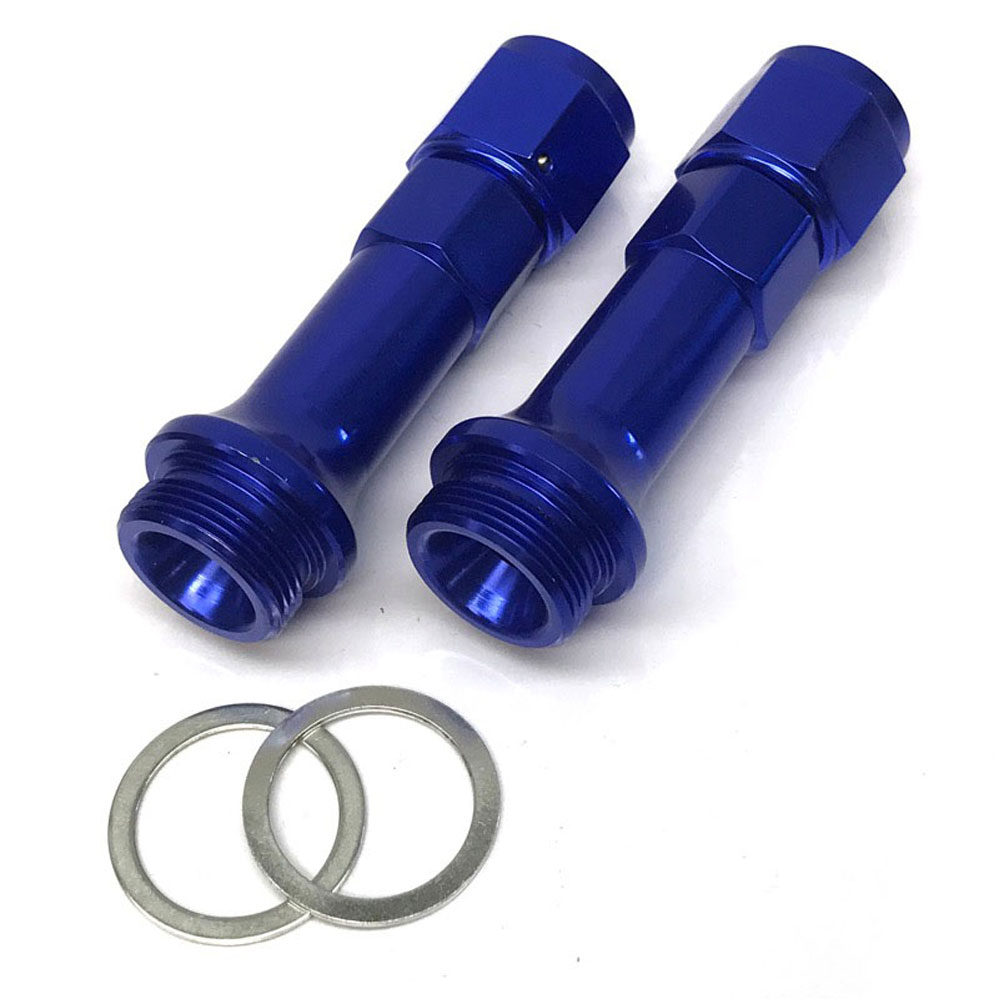 Renegade Carburetor Fuel Inlet Fitting 74875-6; Carburetor Inlet Adapter Blue Anodized -08AN Female Straight 7/8 in. -20 
