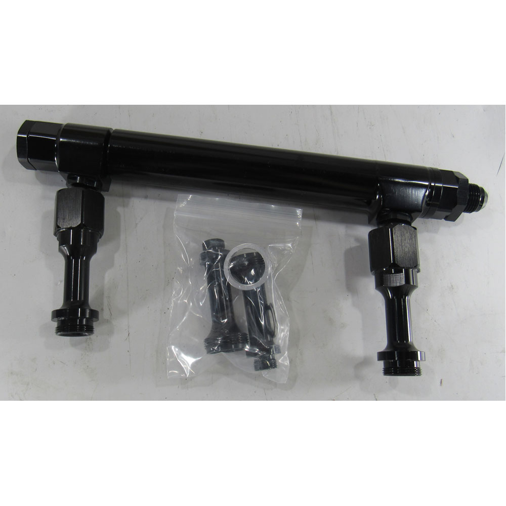 Renegade Racing Components Carburetor Fuel Log 75300; Pivoting Ball Fuel Log Holley, Barry Grant 8.500 to 13.750 in. Black Aluminum 