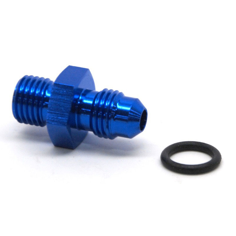 Renegade Racing Components AN Fitting 77044-1; AN to ORB Adapter Blue -04AN Male Straight -04AN ORB Male 