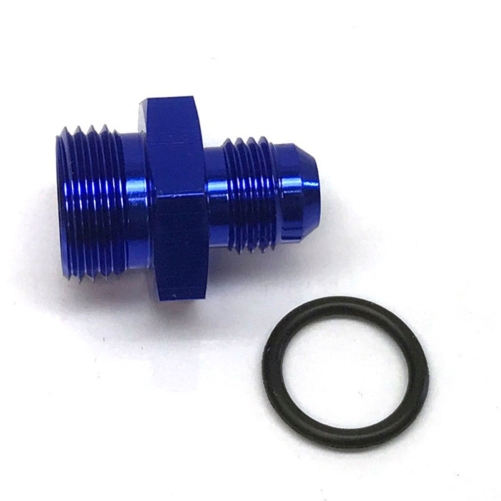 Renegade AN Fitting 77086-1; AN to ORB Adapter Blue -06AN Male -08AN ORB Male Straight 