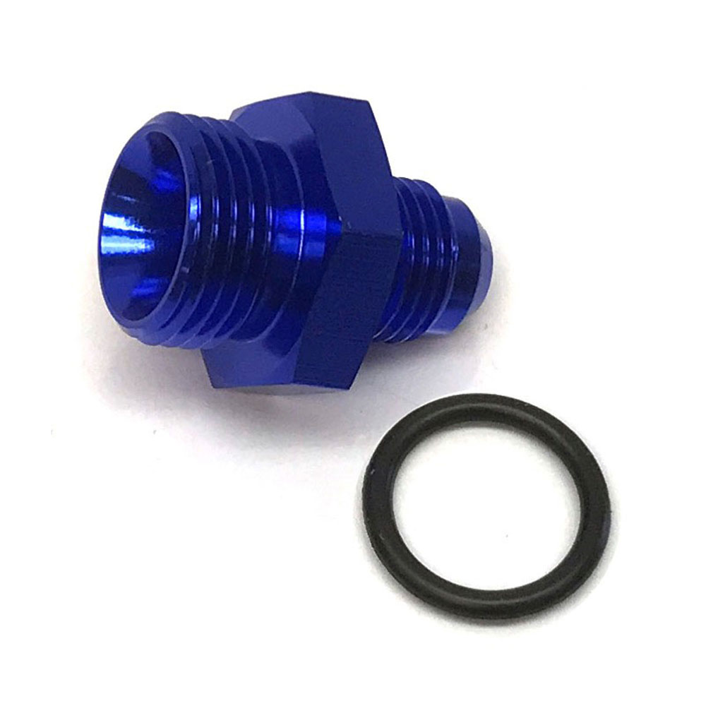 Renegade AN Fitting 77086-1; AN to ORB Adapter Blue -06AN Male -08AN ORB Male Straight 