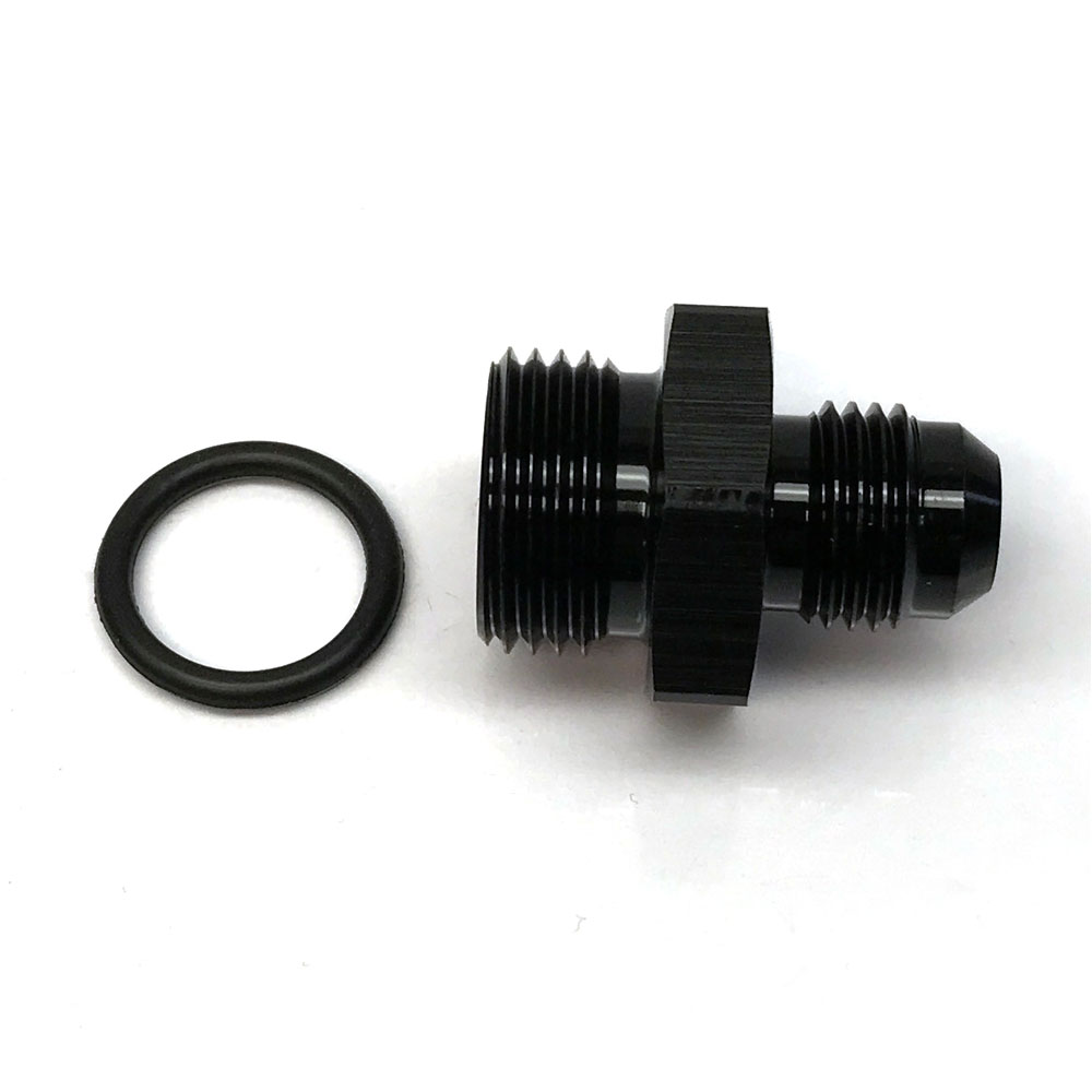 Renegade Racing Components AN Fitting 77086-2; AN to ORB Adapter Black -06AN Male Straight -08AN ORB Male 