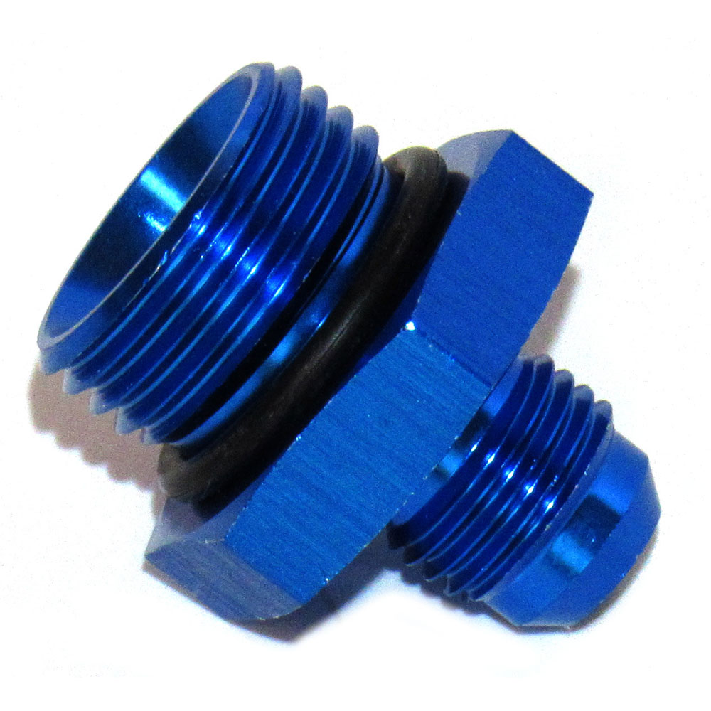 Renegade Racing Components AN Fitting 77106-1; AN to ORB Adapter AN to ORB Adapter Blue -06AN Male Straight -10AN ORB Male 