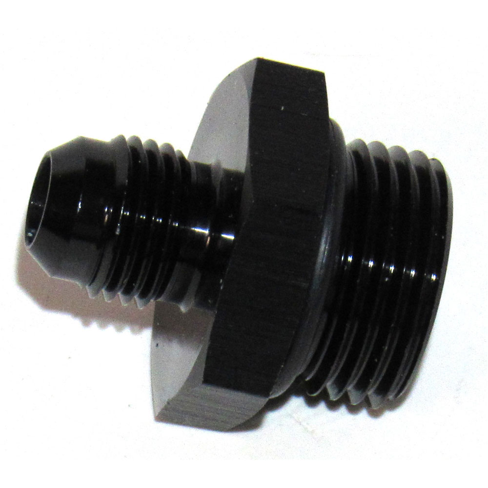 Renegade Racing Components O-Ring Boss Fitting 77106-2; Port Adapter AN to ORB Adapter Black -06AN Male Straight -10AN ORB Male 