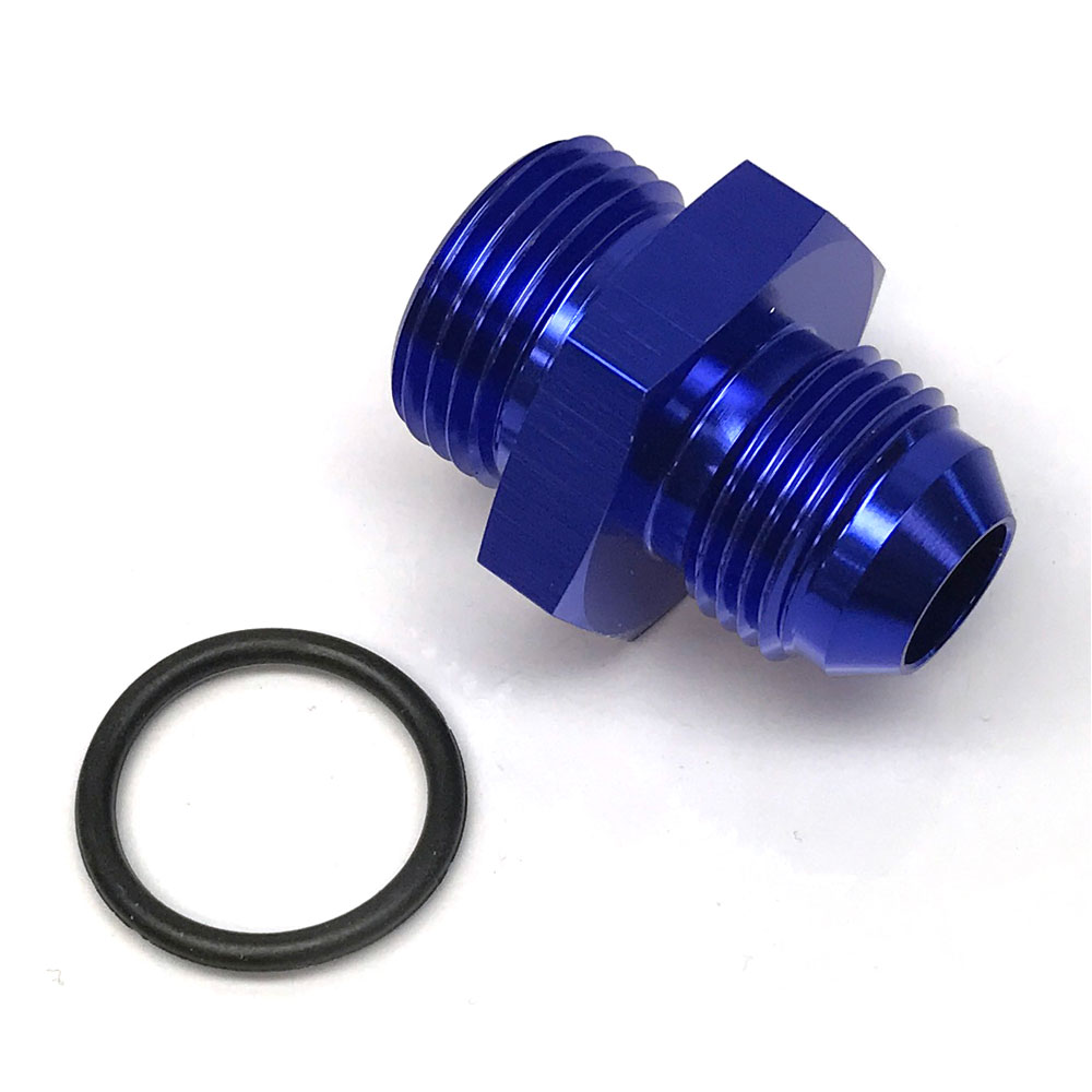 Renegade AN Fitting 77108-1; AN to ORB Adapter Blue -08AN Male Straight -10AN ORB Male 