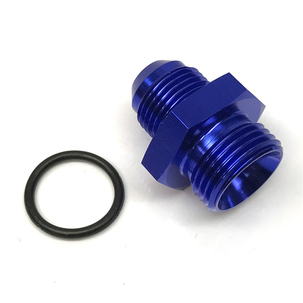 Renegade AN Fitting 77108-1; AN to ORB Adapter Blue -08AN Male Straight -10AN ORB Male 