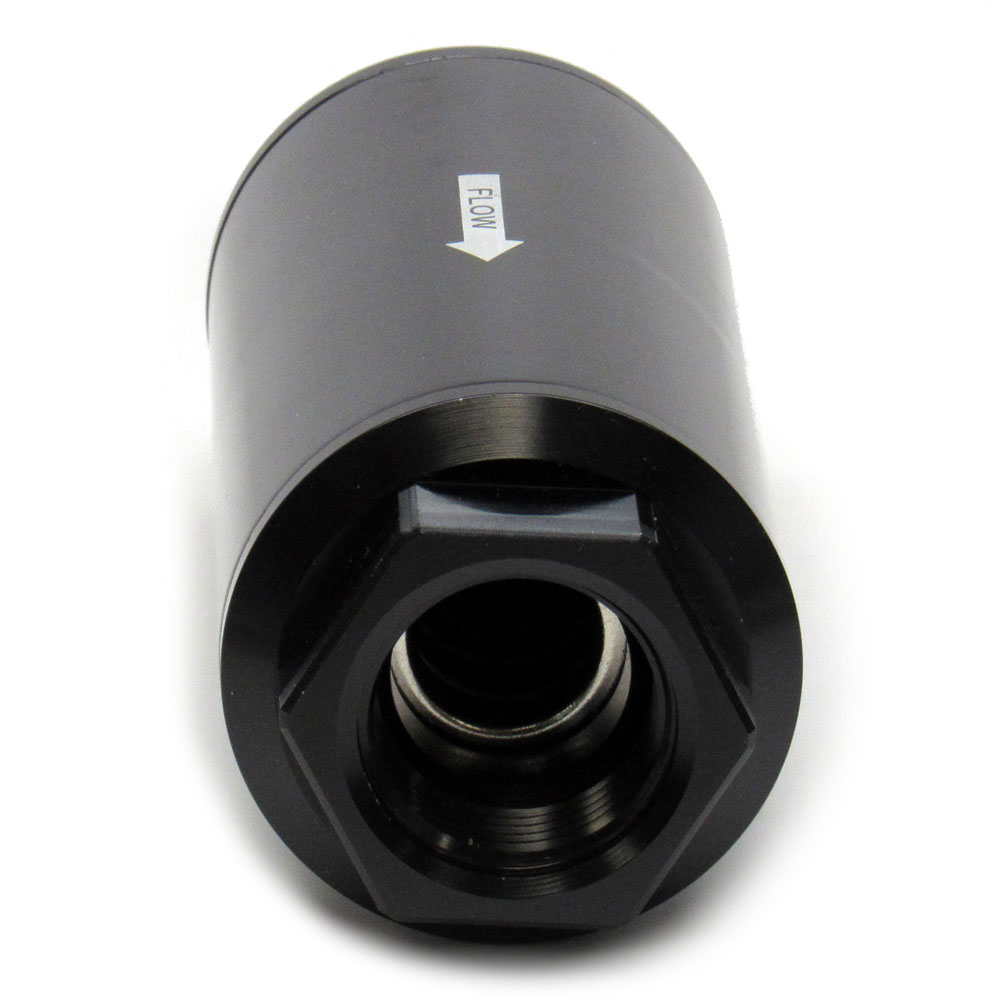 Renegade Fuel Filter 771408-2; -08AN ORB Female 10 Micron Black Anodized Billet Aluminum 