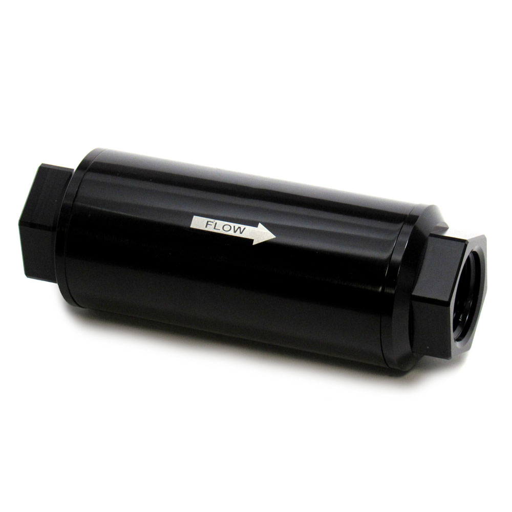 Renegade Fuel Filter 771408-2; -08AN ORB Female 10 Micron Black Anodized Billet Aluminum 