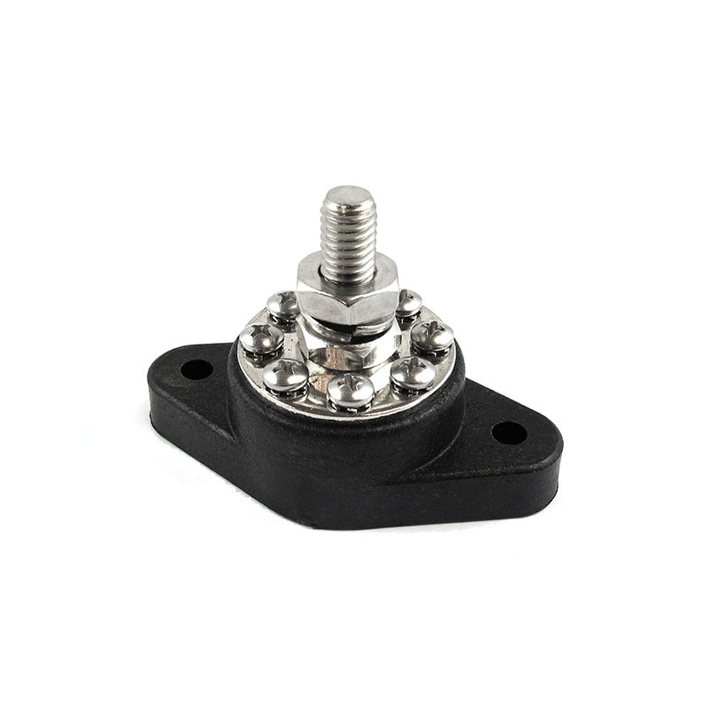 Renegade Power Distribution Block 84115; Black Glass Filled Nylon Panel Mount Stainless Steel 