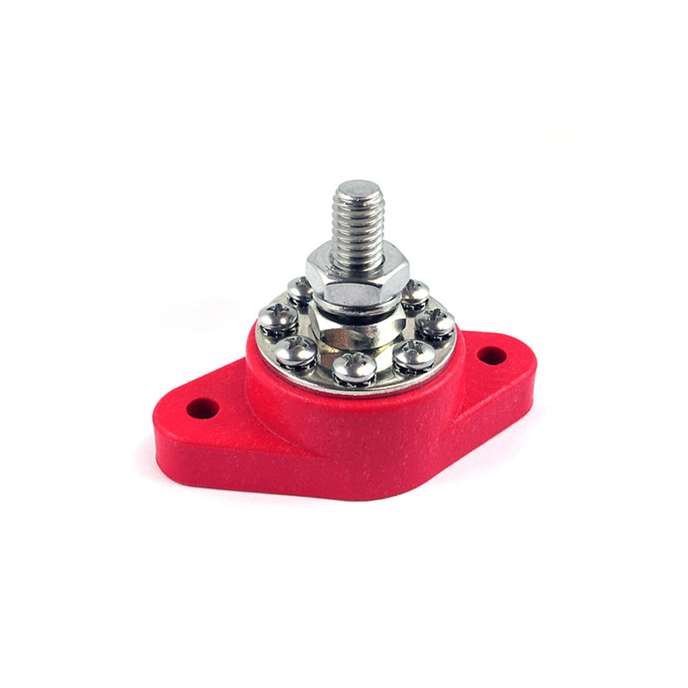 Photo for Renegade Racing Components Power Distribution Block 84116; Red Glass Filled Nylon Panel Mount Stainless Steel