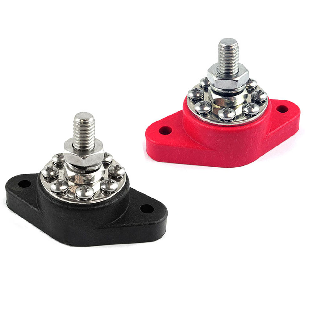 Photo for Renegade Racing Components Power Distribution Block Kit 84117; Red, Black Glass Filled Nylon Panel Mount Stainless Steel