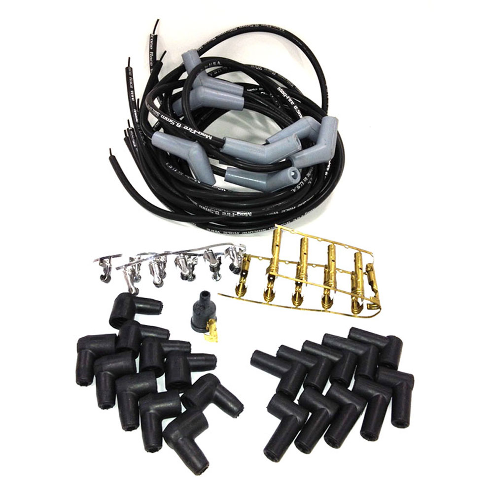 Renegade Spark Plug Wires 85003; Mag Fire 8.5 mm Black Aramid Ferrite 45 deg. HEI/Male and Female/Socket 