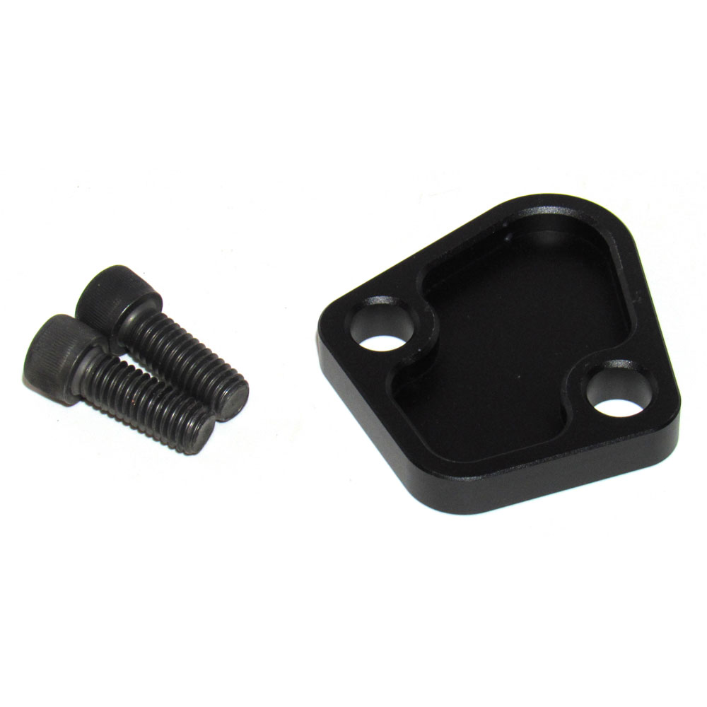 Renegade Fuel Pump Block-Off Plate 94021-2; Aluminum Block Off Plate Black Aluminum for Chevy, Chrysler, Ford 396 to 454, 273 to 440, 289 to 351W, 429 to 460 