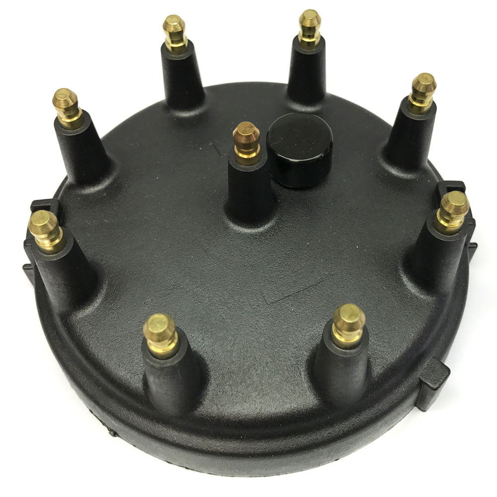 Renegade Distributor Cap 98408-2; Black HEI/Male for Ford 8 Cylinder 