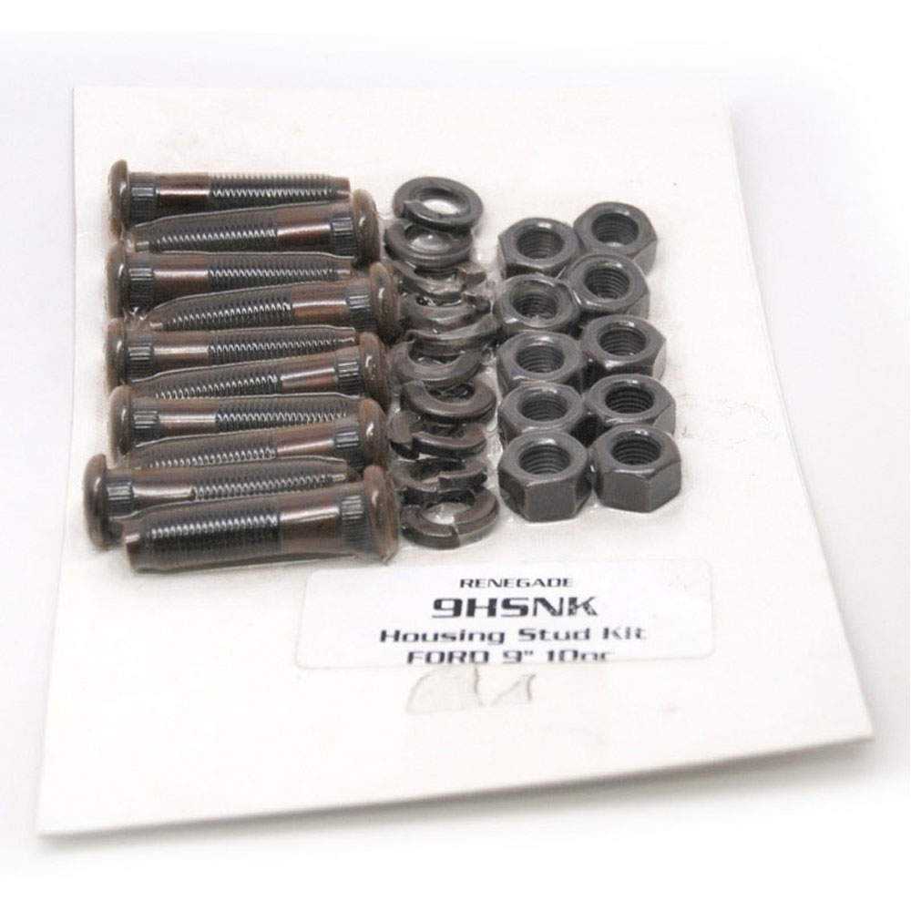 Renegade Racing Components Differential Housing Stud Kit 9HSNK; Hex 9 in. Black Steel for Ford 