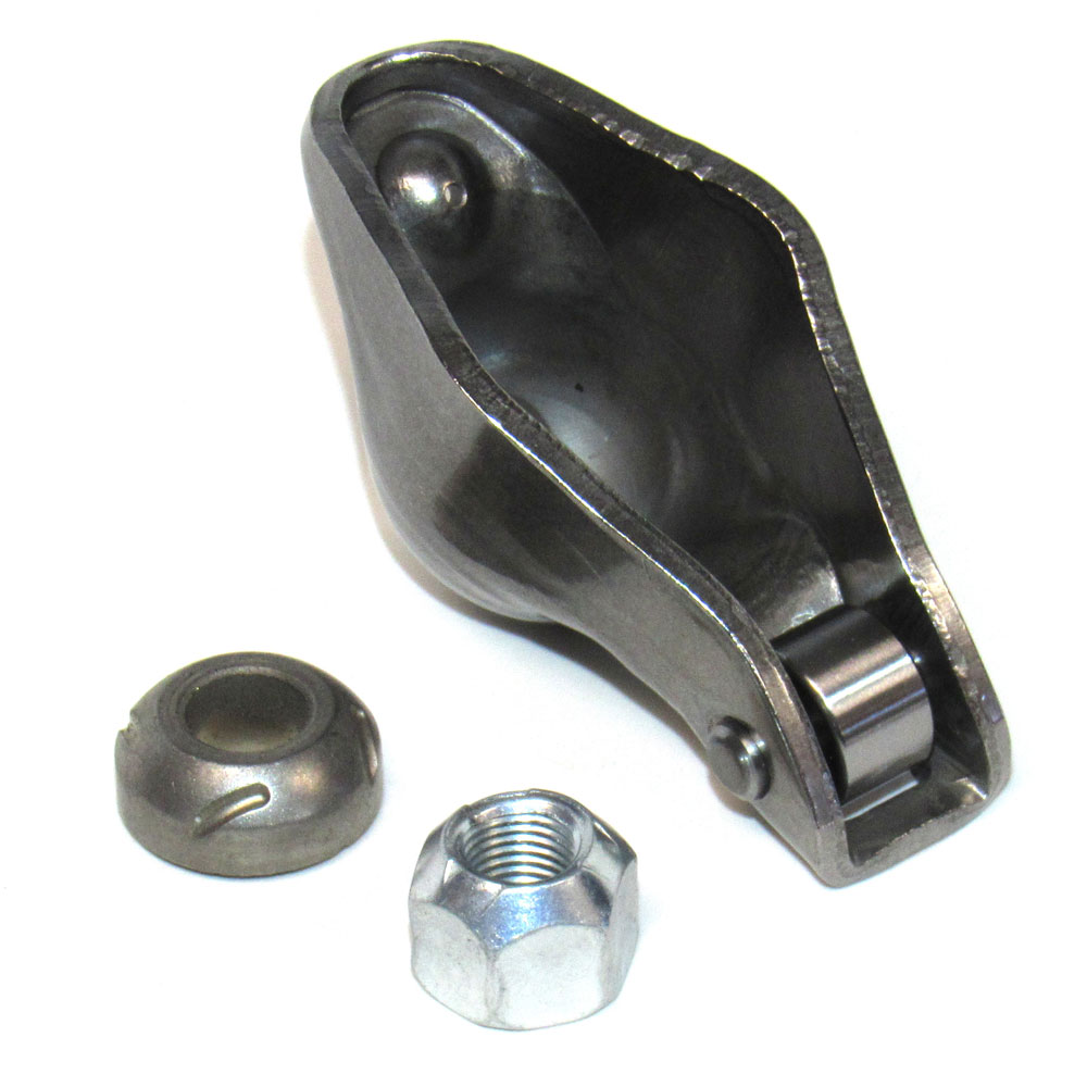 Renegade Racing Components Rocker Arm Kit RK807-16; Roller Tip Rockers 1.6 3/8 in. Stamped Steel Roller Tip Long Slot for 1955 to 1986 Chevy 262 to 400 