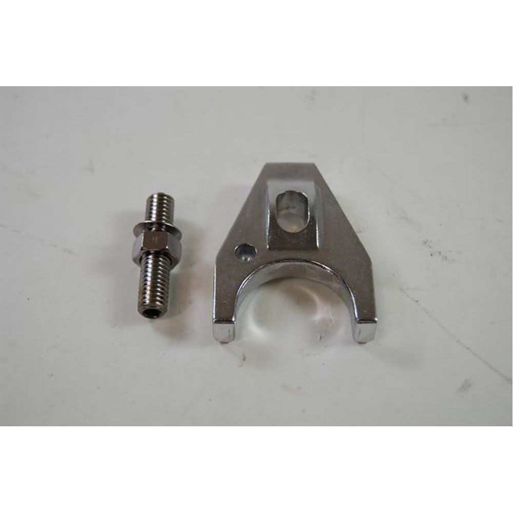 Revolution Distributor Clamp 34165CL; Aluminum Hold Down Clear Anodized Aluminum for Chevy 262 to 400, 396 to 454 