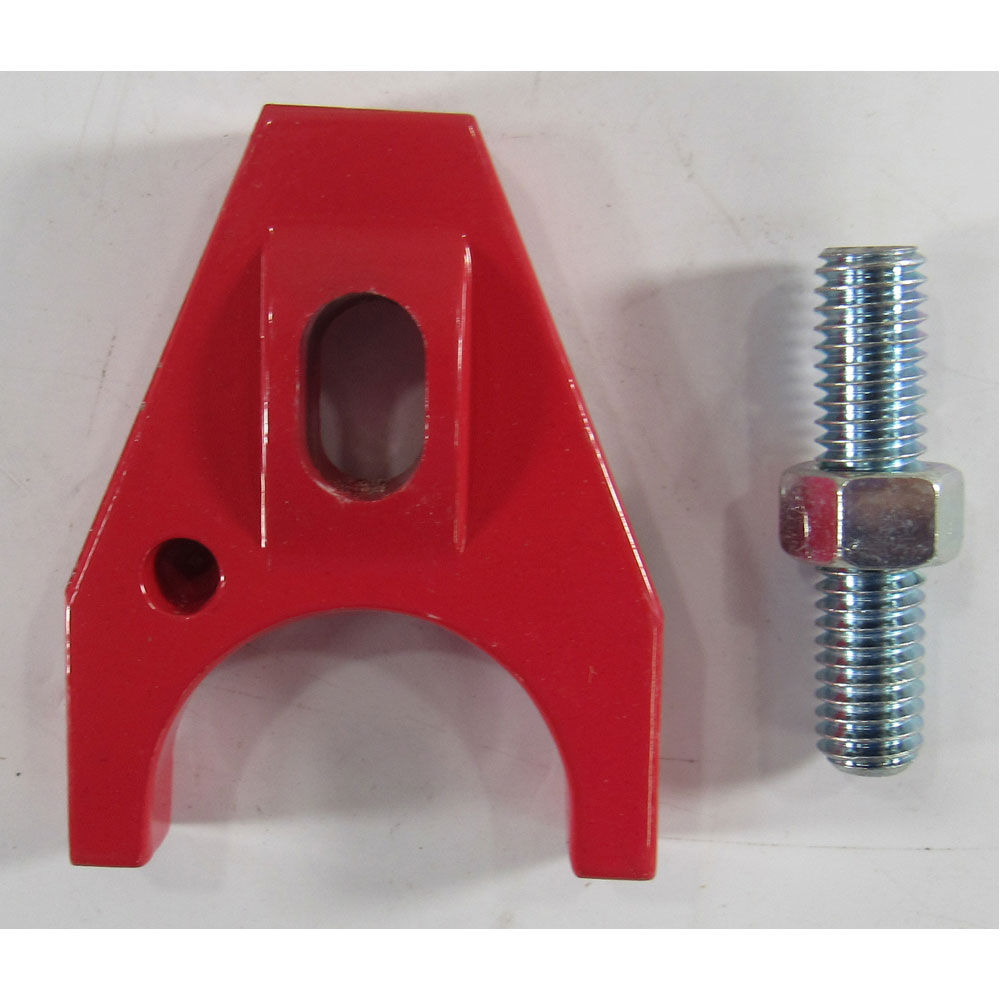 Revolution Distributor Clamp 34165R; Aluminum Hold Down Red Anodized Aluminum for Chevy 262 to 400, 396 to 454 